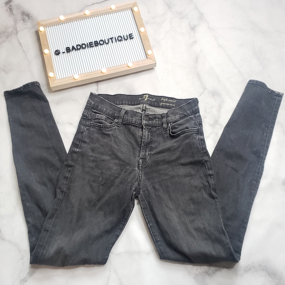7 for all mankind grey high waist jeans